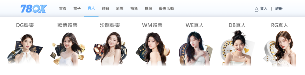 78OK娛樂城評價｜真人百家樂遊戲畫面