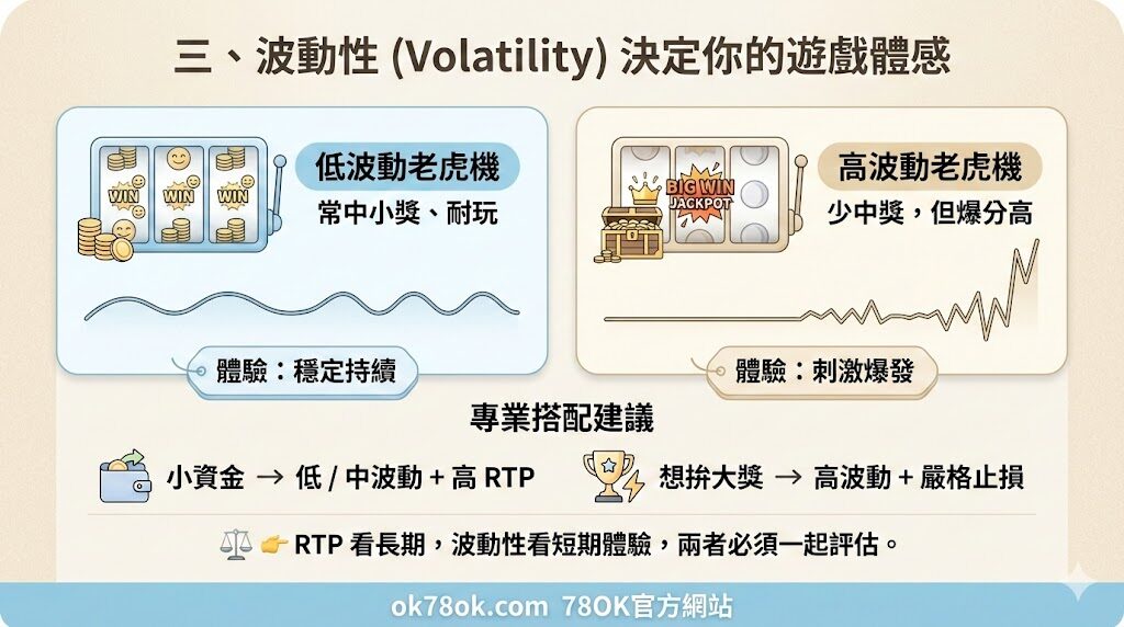 高波動與低波動老虎機獎金分布差異對比圖