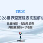 2026世界盃賽程表完整解析：比賽時間、各階段節奏與觀賽重點一次看懂｜78OK娛樂